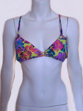 Body Glove Women Large Bikini Top Triangle Padded Slider Romy Kenna Key Lime NEW